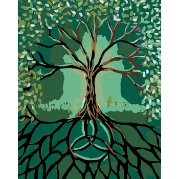 Hračka Diamondi Diamantové malování - STROM S KOŘENY Rozměr: 40x50 cm, Rámování: bez rámu a bez vypnutí plátna