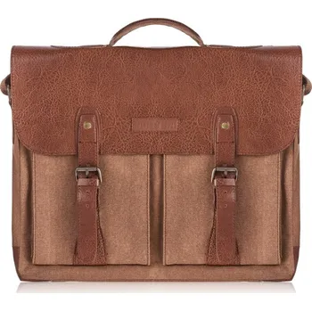 Paolo Peruzzi Pánská látková vintage taška PAOLO PERUZZI; hnědá