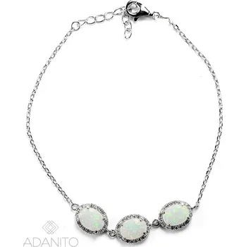 Náramek Stříbrný opálový náramek se zirkony