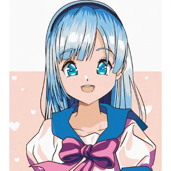 Diamondi Diamantové malování - ANIME DÍVKA S MAŠLÍ Rozměr: 40x50 cm, Rámování: bez rámu a bez vypnutí plátna