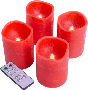 led svíčka Nexos Dekorativní sada adventní svíčky 4 ks červené