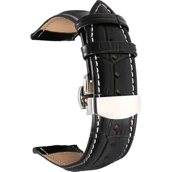 Řemínek na hodinky Kožený řemínek Ricardo Cortona, černý