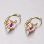 Dětské náušničky žluté zlato 585 zirkon 52DN-1897ZC