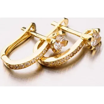 Náušnice Dámské náušnice žluté zlato 585 zirkon 42-31939