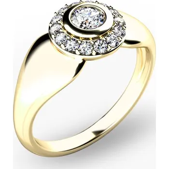 Prsten Dámský prsten žluté zlato 585/1000 přírodní diamant 0.396 ct G/SI briliantový 10898-ZL velikost 51