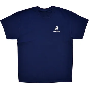 Pánské oblečení NAUTICA360 Kapitánské triko s nápisem SKIPPER - černé, 100% bavlna XL