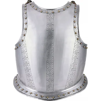 Deepeka Železný středověký přední plech brnění s rytinami a mosaznými nýty