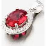 Dámský přívěsek stříbro 925 zirkon červeným červené kameny HST-13274