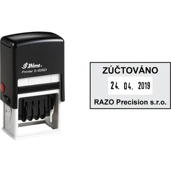 Razítko Datumové razítko Shiny S-826D Printer Line, vlastní text 41 x 24 mm