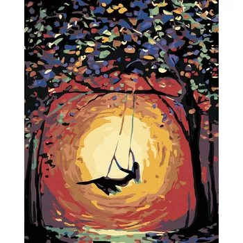 Hračka Diamondi Diamantové malování - NA HOUPAČCE Rozměr: 40x50 cm, Rámování: bez rámu a bez vypnutí plátna