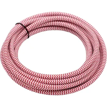 elektrický kabel Retro kabel kulatý, vodič s textilním obalem 2x0.75mm, červeno-bílý