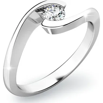 Prsten Zásnubní prsten bílé zlato 585/1000 přírodní diamant 0.150 ct G/SI ZP-10842D velikost 61