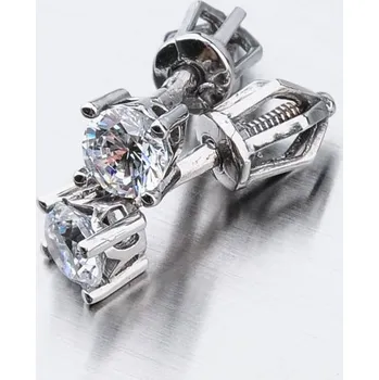 Náušnice Dámské náušnice bílé zlato 585 zirkon 52DZ-8025B-ZIR