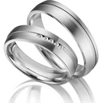Prsten Snubní prsteny ocel zirkon SP-ES-007