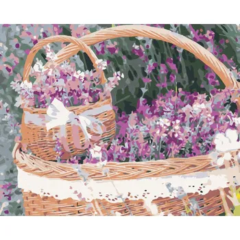 Diamondi Diamantové malování - LEVANDULOVÝ KOŠÍK Rozměr: 40x50 cm, Rámování: bez rámu a bez vypnutí plátna