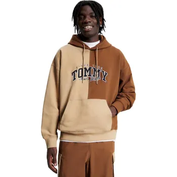 Pánská mikina TOMMY HILFIGER PÁNSKÁ MIKINA TJM RLX VARSITY TWO-TONE HOODIE BEIGE-BROWN DM0DM17802 AB0 Velikost: L