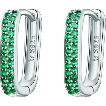 Náušnice Olivie Stříbrné obdélníkové náušnice GREEN 7881 Ag 925; ≤1,8 g.