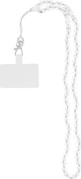 Crystal Diamond šňůrka pro zavěšení telefonu na krk 74 cm bílá