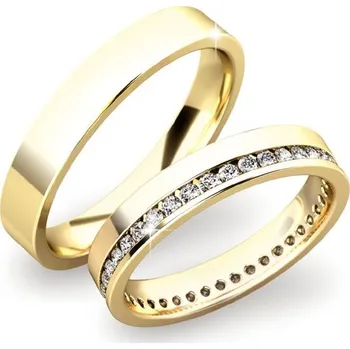 Prsten Snubní prsteny žluté zlato 585 zirkon 0.480 ct G/SI SP-61036