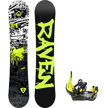 Snowboarding Dětský snowboard komplet Raven Core junior + vázání S230 black/lime Velikost: 140 cm, Velikost vázání: S/M
