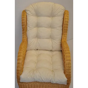 Polstr na ratanové křeslo - látka světle béžový melír