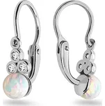 Náušnice z bílého zlata s bílým opalitem Joli IZ9110N + dárkové balení LUXUS zdarma