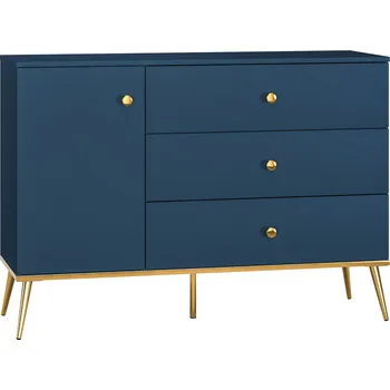 Ložnicová sestava Komoda MARINE 04, Tmavě modrá/Zlatá