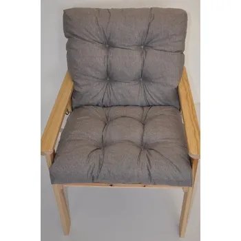 Polstr na zahradní křeslo s nízkým opěradlem - látka šedý melír