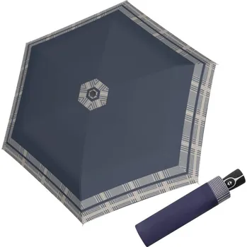 Deštník Doppler Fiber Magic Timeless Blue Hahnentritt – dámský plně automatický deštník