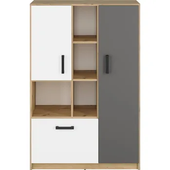 Knihovna Regál FINI 05, Dub Artisan/Bílá/Antracit