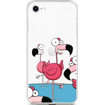 Pouzdro na mobilní telefon Kryt iPhone SE 2022 silikon Cartoon Flamingos (obal neboli pouzdro na iPhone SE 2022)
