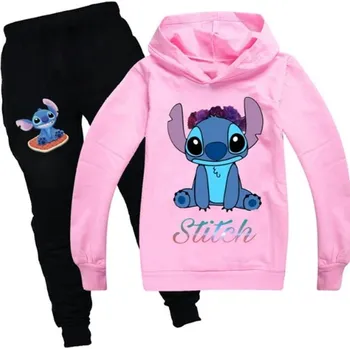 Dětská tepláková souprava - Lilo & Stitch Barva: Růžová, Velikost: 160/13-14 let