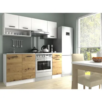 Kuchyňská linka Kuchyňská linka Luigi II 180/120 bílá/dub artisan