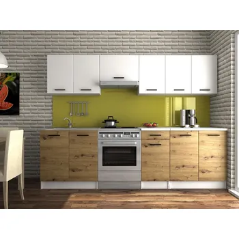 Kuchyňská linka Kuchyňská linka Luigi 260/200 bílá/dub artisan