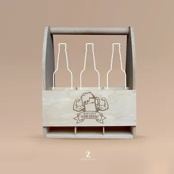 Dárková krabička Dřevěná přenoska na pivo pro pořádného svalovce TCHÁNOVI (6 Ks piva) Text: S vlastním textem