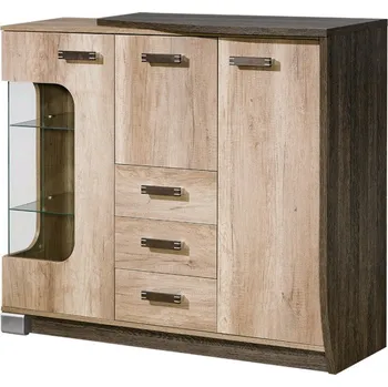 Knihovna Vitrína ROMERO - R7 P, dub canyon/Arusha