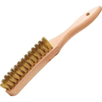 Drátěný kartáč KART - ruční kartáč čtyřřadý - mosaz vlnitá 0,15mm