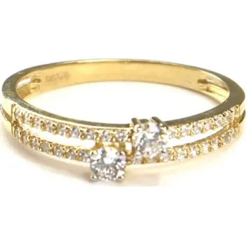 Prsten Prsten ze žlutého zlata a zirkony MG AU 585/000 1,80 gr ARP022501-56