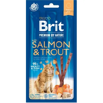 Krmivo pro kočku BRIT Premium by Nature Cat Sticks with Salmon & Trout 3ks