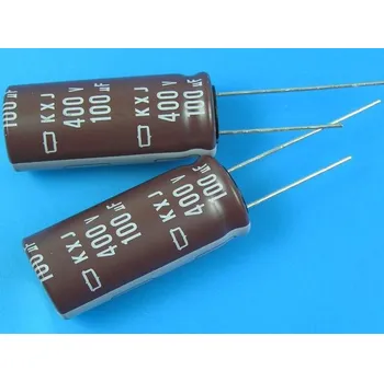Kondenzátor 100uF/400V - 105°C Nippon KXJ kondenzátor elektrolytický low ESR, long life, high ripple current, pen type