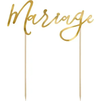 Ozdoba na svatební dort - Mariage zlatá