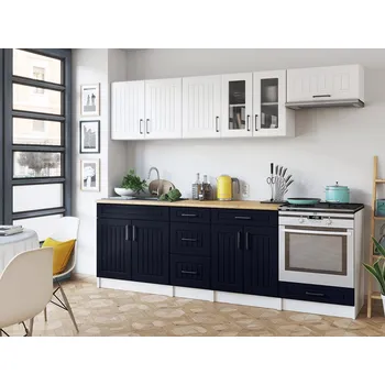 Kuchyňská linka Kuchyňská linka Běla 240/240 bílá/tm.modrá MAT