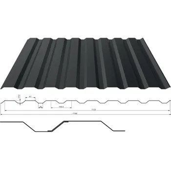 Střešní krytina Blachotrapez Trapézový plech T-18 tl. 0,5 mm (fasádní) Barva: Pozinkovaný, Povrchová úprava: Pozinkovaný