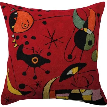 Polštář SCANquilt povlak ART WOOL abstrakt červená 45 x 45 cm