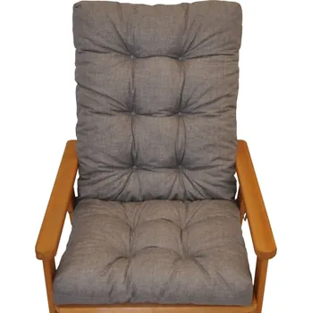 Polstr na zahradní křeslo s mašlí - látka šedý melír