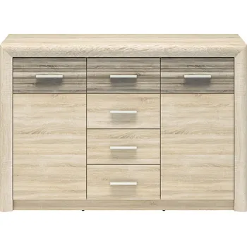 Ložnicová sestava Komoda CASTEL 09, Sonoma světlá/Sonoma Trufla