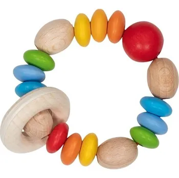 Chrastítko - Kroužek korálkový, Duhový (Goki)