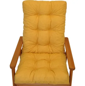 Polstr na zahradní křeslo s mašlí - látka žlutý melír
