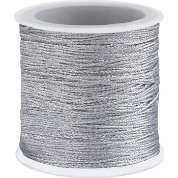 Příze Lurexová šňůra / briliantový motouz Ø0,3 mm vánoční, barva 1 stříbrná