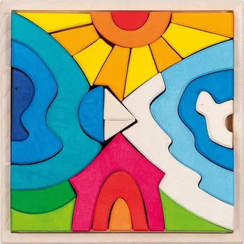 Dřevěná hračka Mozaika - Dřevěná z masivu, kostky Lední medvěd, 26 dílků (Goki) - Doporučujeme